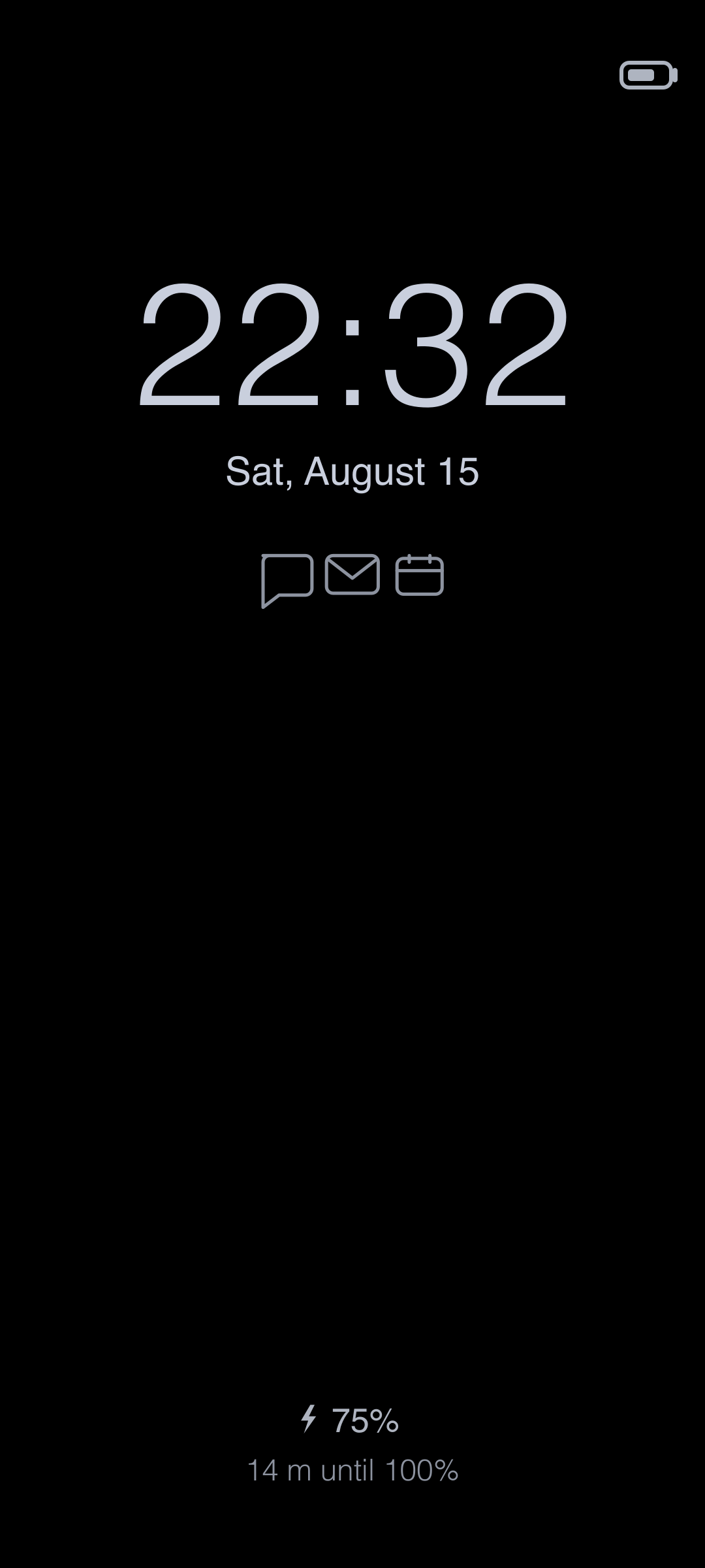 Always On Display showing the clock while charging